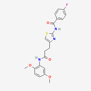 N-(4-(3-((2,5-dimethoxyphenyl)amino)-3-oxopropyl)thiazol-2-yl)-4-fluorobenzamide