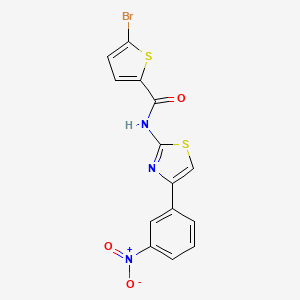 molecular formula C14H8BrN3O3S2 B2968161 5-bromo-N-[4-(3-nitrophenyl)-1,3-thiazol-2-yl]thiophene-2-carboxamide CAS No. 391223-49-7
