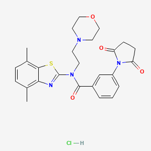 N-(4,7-dimethylbenzo[d]thiazol-2-yl)-3-(2,5-dioxopyrrolidin-1-yl)-N-(2-morpholinoethyl)benzamide hydrochloride