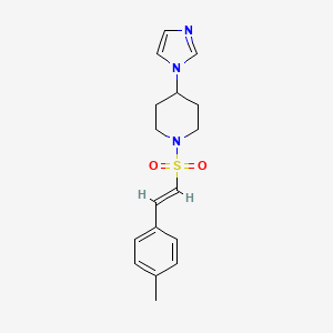 molecular formula C17H21N3O2S B2968171 4-imidazol-1-yl-1-[(E)-2-(4-methylphenyl)ethenyl]sulfonylpiperidine CAS No. 1252563-94-2