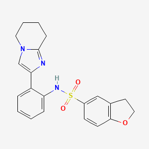 molecular formula C21H21N3O3S B2968176 N-(2-(5,6,7,8-tetrahydroimidazo[1,2-a]pyridin-2-yl)phenyl)-2,3-dihydrobenzofuran-5-sulfonamide CAS No. 2034299-71-1