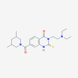 molecular formula C22H32N4O2S B2968178 3-(2-(diethylamino)ethyl)-7-(3,5-dimethylpiperidine-1-carbonyl)-2-thioxo-2,3-dihydroquinazolin-4(1H)-one CAS No. 422528-92-5