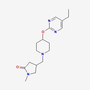 4-[[4-(5-Ethylpyrimidin-2-yl)oxypiperidin-1-yl]methyl]-1-methylpyrrolidin-2-one