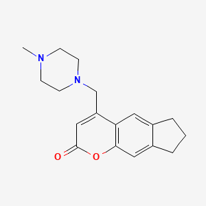 molecular formula C18H22N2O2 B2968201 4-((4-methylpiperazin-1-yl)methyl)-7,8-dihydrocyclopenta[g]chromen-2(6H)-one CAS No. 896808-86-9