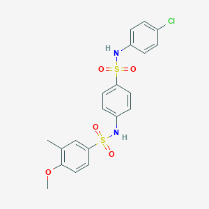 molecular formula C20H19ClN2O5S2 B296821 N-{4-[(4-chloroanilino)sulfonyl]phenyl}-4-methoxy-3-methylbenzenesulfonamide 