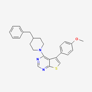 molecular formula C25H25N3OS B2968212 4-(4-Benzylpiperidin-1-yl)-5-(4-methoxyphenyl)thieno[2,3-d]pyrimidine CAS No. 670270-16-3