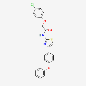 molecular formula C23H17ClN2O3S B2968219 2-(4-氯苯氧基)-N-[4-(4-苯氧基苯基)-1,3-噻唑-2-基]乙酰胺 CAS No. 330201-68-8