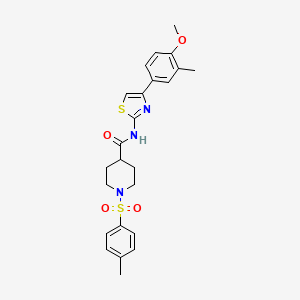 N-(4-(4-methoxy-3-methylphenyl)thiazol-2-yl)-1-tosylpiperidine-4-carboxamide