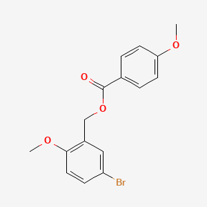 molecular formula C16H15BrO4 B2968227 (5-Bromo-2-methoxyphenyl)methyl 4-methoxybenzoate CAS No. 331460-32-3