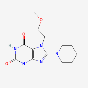 molecular formula C14H21N5O3 B2968228 7-(2-methoxyethyl)-3-methyl-8-(piperidin-1-yl)-1H-purine-2,6(3H,7H)-dione CAS No. 333769-06-5