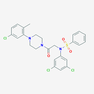 molecular formula C25H24Cl3N3O3S B296823 N-{2-[4-(5-chloro-2-methylphenyl)-1-piperazinyl]-2-oxoethyl}-N-(3,5-dichlorophenyl)benzenesulfonamide 