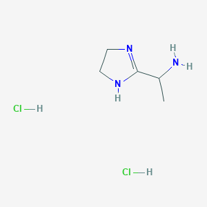 molecular formula C5H13Cl2N3 B2968240 1-(4,5-dihydro-1H-imidazol-2-yl)ethan-1-amine dihydrochloride CAS No. 2648993-97-7