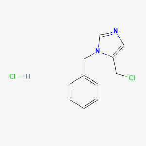 molecular formula C11H12Cl2N2 B2968243 1-benzyl-5-(chloromethyl)-1H-imidazole hydrochloride CAS No. 82830-36-2