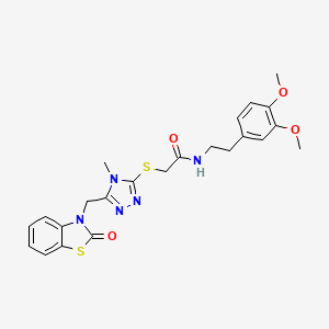 N-(3,4-dimethoxyphenethyl)-2-((4-methyl-5-((2-oxobenzo[d]thiazol-3(2H)-yl)methyl)-4H-1,2,4-triazol-3-yl)thio)acetamide