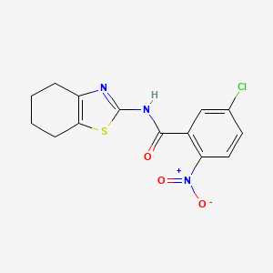 molecular formula C14H12ClN3O3S B2968255 5-chloro-2-nitro-N-(4,5,6,7-tetrahydro-1,3-benzothiazol-2-yl)benzamide CAS No. 330201-16-6