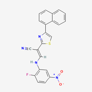 (E)-3-((2-fluoro-5-nitrophenyl)amino)-2-(4-(naphthalen-1-yl)thiazol-2-yl)acrylonitrile