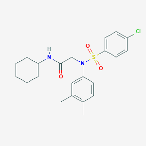 molecular formula C22H27ClN2O3S B296827 2-{[(4-chlorophenyl)sulfonyl]-3,4-dimethylanilino}-N-cyclohexylacetamide 