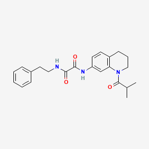 molecular formula C23H27N3O3 B2968270 N1-(1-isobutyryl-1,2,3,4-tetrahydroquinolin-7-yl)-N2-phenethyloxalamide CAS No. 941945-46-6
