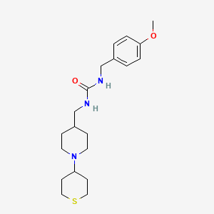 molecular formula C20H31N3O2S B2968273 1-(4-甲氧基苄基)-3-((1-(四氢-2H-噻吩-4-基)哌啶-4-基)甲基)脲 CAS No. 2034302-27-5