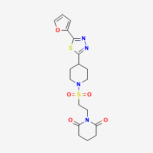 1-(2-((4-(5-(Furan-2-yl)-1,3,4-thiadiazol-2-yl)piperidin-1-yl)sulfonyl)ethyl)piperidine-2,6-dione