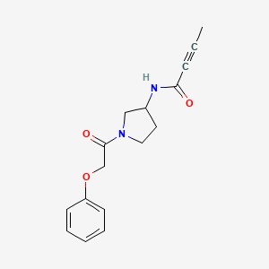 molecular formula C16H18N2O3 B2968284 N-[1-(2-Phenoxyacetyl)pyrrolidin-3-yl]but-2-ynamide CAS No. 2411255-96-2