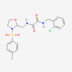 N1-(2-chlorobenzyl)-N2-((3-((4-fluorophenyl)sulfonyl)oxazolidin-2-yl)methyl)oxalamide