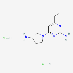 4-(3-Aminopyrrolidin-1-yl)-6-ethylpyrimidin-2-amine dihydrochloride