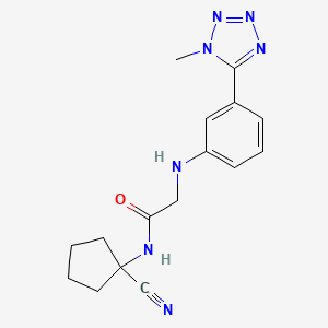 molecular formula C16H19N7O B2968299 N-(1-cyanocyclopentyl)-2-{[3-(1-methyl-1H-1,2,3,4-tetrazol-5-yl)phenyl]amino}acetamide CAS No. 1209140-67-9