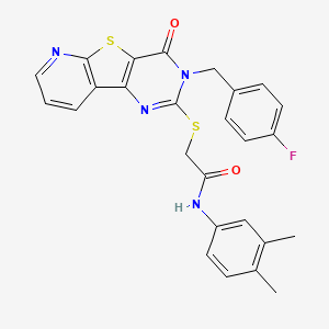 N-(3,4-dimethylphenyl)-2-((3-(4-fluorobenzyl)-4-oxo-3,4-dihydropyrido[3',2':4,5]thieno[3,2-d]pyrimidin-2-yl)thio)acetamide