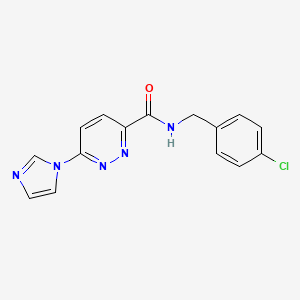 molecular formula C15H12ClN5O B2968305 N-(4-氯苄基)-6-(1H-咪唑-1-基)吡哒嗪-3-甲酰胺 CAS No. 2309777-72-6