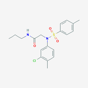 molecular formula C19H23ClN2O3S B296831 2-{3-chloro-4-methyl[(4-methylphenyl)sulfonyl]anilino}-N-propylacetamide 