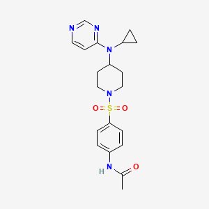 molecular formula C20H25N5O3S B2968316 N-[4-[4-[Cyclopropyl(pyrimidin-4-yl)amino]piperidin-1-yl]sulfonylphenyl]acetamide CAS No. 2380080-04-4