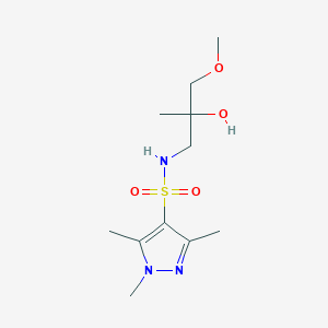 molecular formula C11H21N3O4S B2968321 N-(2-hydroxy-3-methoxy-2-methylpropyl)-1,3,5-trimethyl-1H-pyrazole-4-sulfonamide CAS No. 1448072-17-0