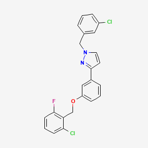 molecular formula C23H17Cl2FN2O B2968322 1-(3-chlorobenzyl)-3-{3-[(2-chloro-6-fluorobenzyl)oxy]phenyl}-1H-pyrazole CAS No. 477712-58-6