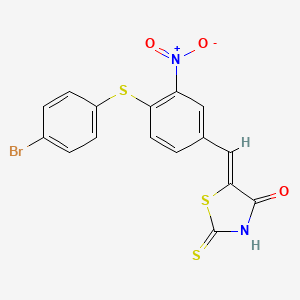 (5Z)-5-({4-[(4-bromophenyl)sulfanyl]-3-nitrophenyl}methylidene)-2-sulfanylidene-1,3-thiazolidin-4-one