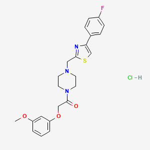 1-(4-((4-(4-Fluorophenyl)thiazol-2-yl)methyl)piperazin-1-yl)-2-(3-methoxyphenoxy)ethanone hydrochloride