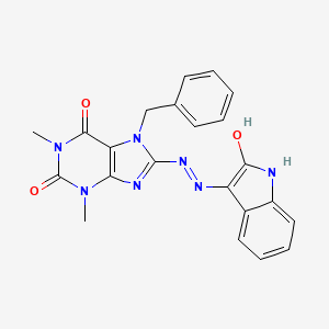(Z)-7-benzyl-1,3-dimethyl-8-(2-(2-oxoindolin-3-ylidene)hydrazinyl)-1H-purine-2,6(3H,7H)-dione