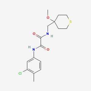molecular formula C16H21ClN2O3S B2968333 N1-(3-氯-4-甲基苯基)-N2-((4-甲氧基四氢-2H-噻吩-4-基)甲基)草酰胺 CAS No. 2034589-70-1