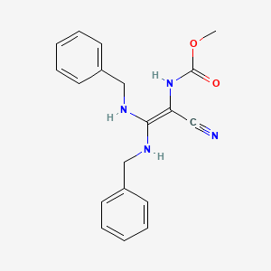 molecular formula C19H20N4O2 B2968334 methyl N-[2,2-bis(benzylamino)-1-cyanoeth-1-en-1-yl]carbamate CAS No. 53828-09-4