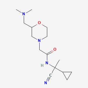 molecular formula C15H26N4O2 B2968338 N-(1-cyano-1-cyclopropylethyl)-2-{2-[(dimethylamino)methyl]morpholin-4-yl}acetamide CAS No. 1333907-02-0