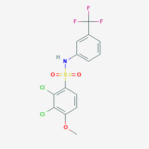 molecular formula C14H10Cl2F3NO3S B296834 2,3-dichloro-4-methoxy-N-[3-(trifluoromethyl)phenyl]benzenesulfonamide 
