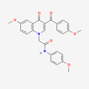 2-[6-methoxy-3-(4-methoxybenzoyl)-4-oxoquinolin-1-yl]-N-(4-methoxyphenyl)acetamide