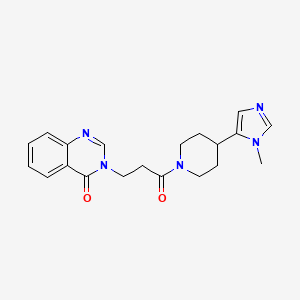 molecular formula C20H23N5O2 B2968344 3-[3-[4-(3-Methylimidazol-4-yl)piperidin-1-yl]-3-oxopropyl]quinazolin-4-one CAS No. 2320889-39-0