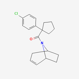 molecular formula C19H22ClNO B2968352 (1R,5S)-8-azabicyclo[3.2.1]oct-2-en-8-yl(1-(4-chlorophenyl)cyclopentyl)methanone CAS No. 1797160-92-9