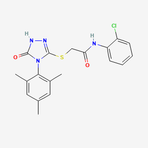 N-(2-chlorophenyl)-2-[[5-oxo-4-(2,4,6-trimethylphenyl)-1H-1,2,4-triazol-3-yl]sulfanyl]acetamide