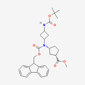 Methyl (1S,3R)-3-[9H-fluoren-9-ylmethoxycarbonyl-[3-[(2-methylpropan-2-yl)oxycarbonylamino]cyclobutyl]amino]cyclopentane-1-carboxylate