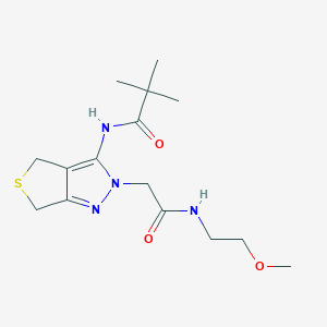 N-(2-(2-((2-methoxyethyl)amino)-2-oxoethyl)-4,6-dihydro-2H-thieno[3,4-c]pyrazol-3-yl)pivalamide