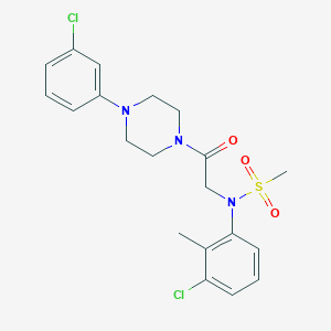 molecular formula C20H23Cl2N3O3S B296837 N-(3-chloro-2-methylphenyl)-N-{2-[4-(3-chlorophenyl)-1-piperazinyl]-2-oxoethyl}methanesulfonamide 