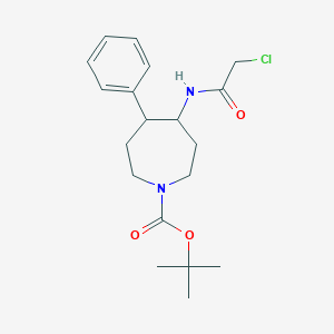 molecular formula C19H27ClN2O3 B2968377 Tert-butyl 4-[(2-chloroacetyl)amino]-5-phenylazepane-1-carboxylate CAS No. 2411278-06-1