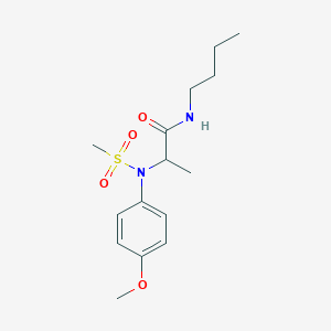 molecular formula C15H24N2O4S B296838 N-butyl-2-[4-methoxy(methylsulfonyl)anilino]propanamide 